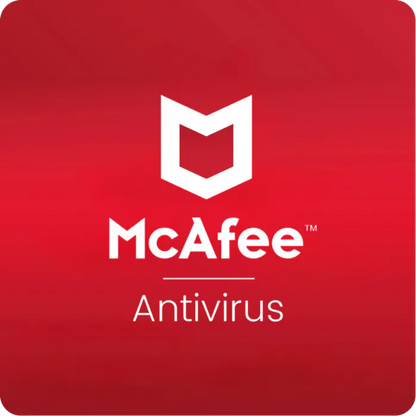 McAfee Internet Security 2025 box art showing antivirus protection for up to ten devices