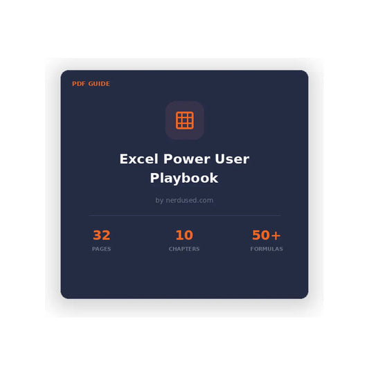 Cover of the Nerdused Excel ultimate guide, from zero to power user