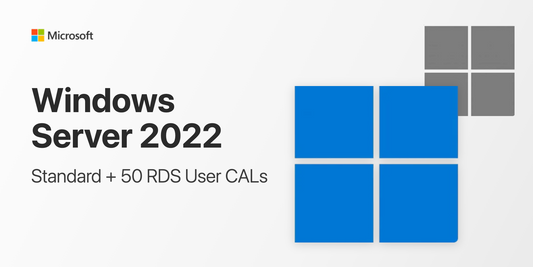 Microsoft Windows Server 2022 Standard with 50 RDS user CALs complete bundle artwork