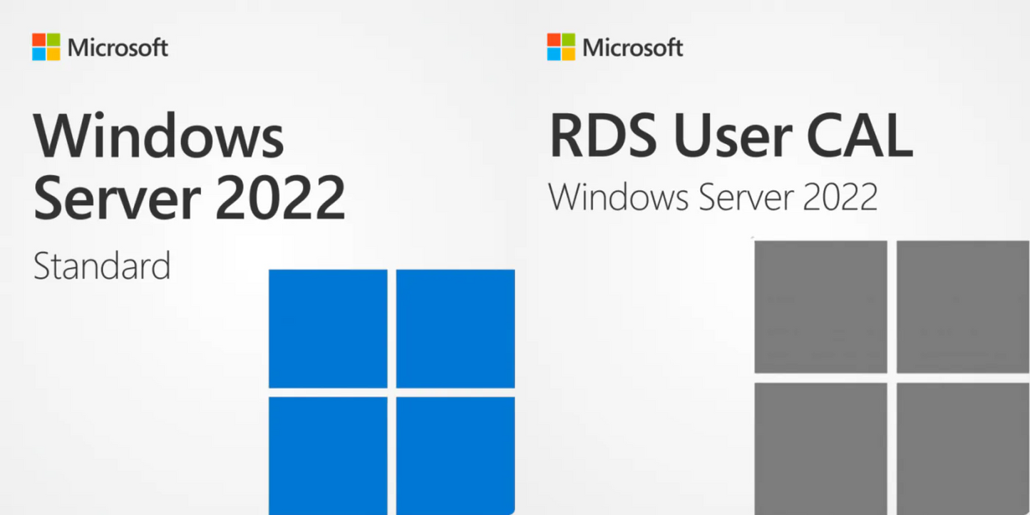 Windows Server 2022 Standard and RDS CAL bundle contents overview