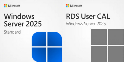 Windows Server 2025 Standard and RDS CAL bundle contents overview